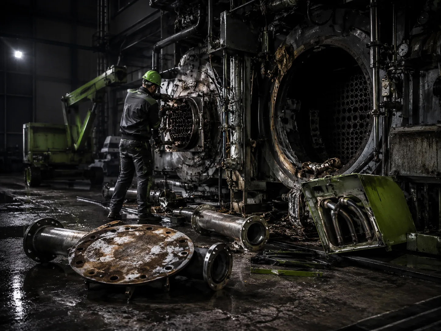 Abbruch und Demontage mit Bagger im industriellen Rückbau